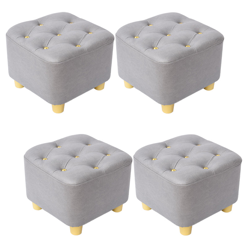 Solid Color Leather Standard Stool Modern Style Simple Household Square Stool