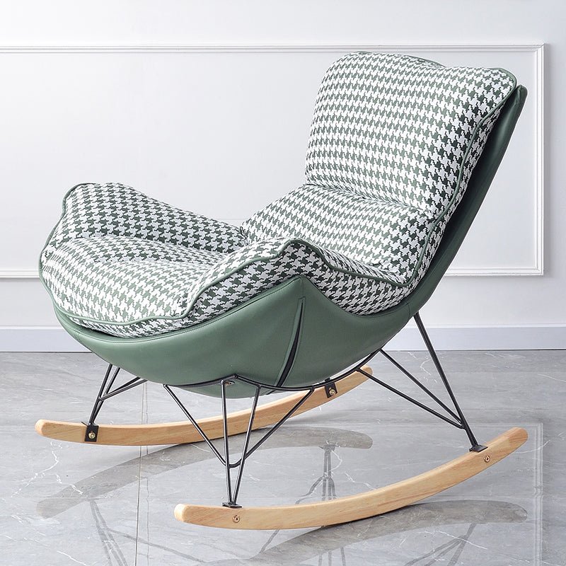Modern Rocker Chair Upholstered Textured with Light Legs Glider