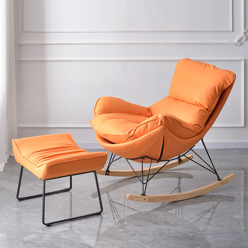 Modern Rocker Chair Upholstered Textured with Light Legs Glider