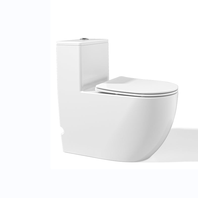 Contemporary Ceramic Toilet Bowl White Floor Mount Urine Toilet with Seat for Washroom
