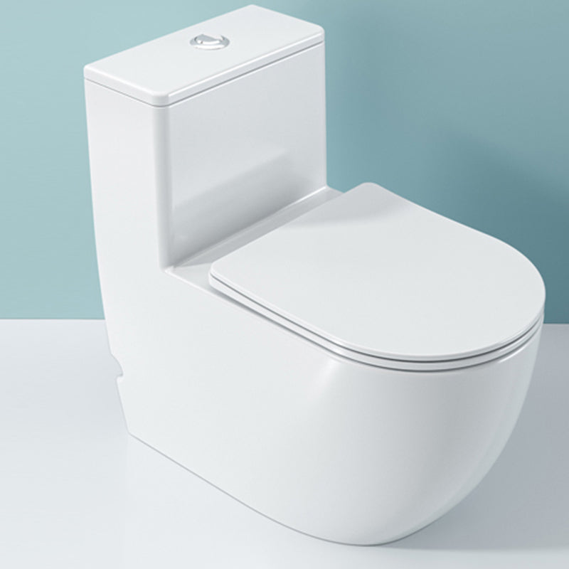 Contemporary Ceramic Toilet Bowl White Floor Mount Urine Toilet with Seat for Washroom
