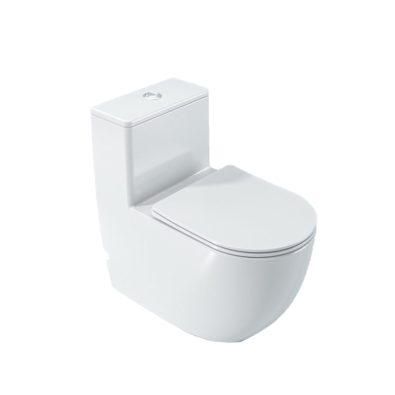 Contemporary Ceramic Toilet Bowl White Floor Mount Urine Toilet with Seat for Washroom