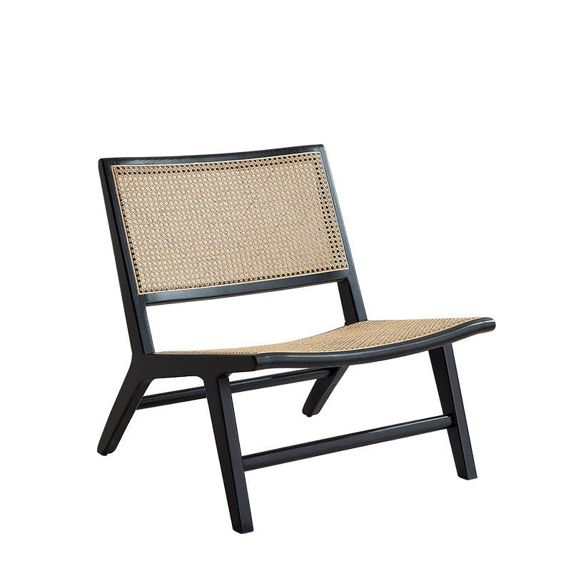 Woven Back Side Chair Solid Wood Lounge Accent Chair with Legs