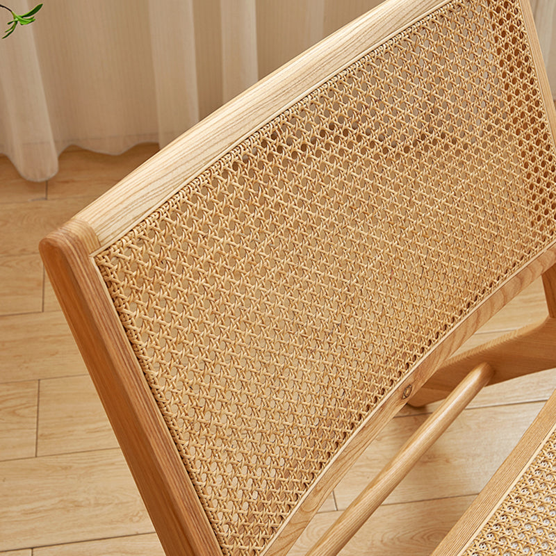 Woven Back Side Chair Solid Wood Lounge Accent Chair with Legs