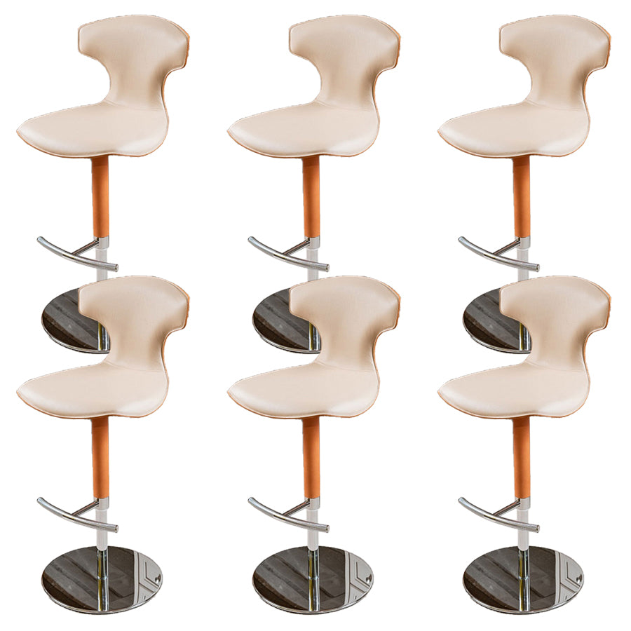 Adjustable Height Bar Stool Leather Backrest Bar Stools for Dining Room
