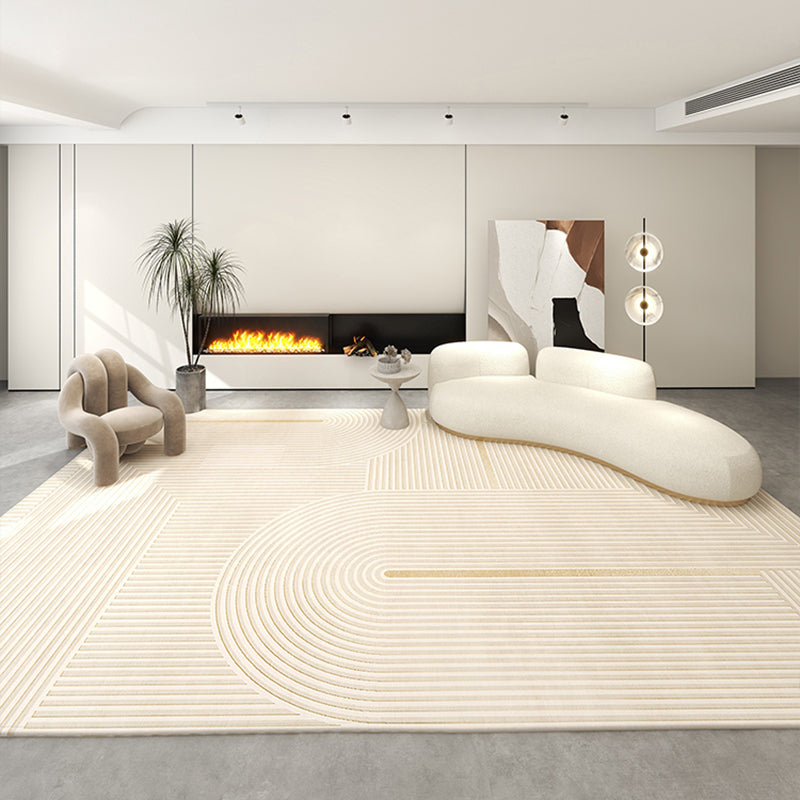 Contemporary Area Rug Contrast Striped Rectangle Indoor Rug Adults Stain Resistant Carpet