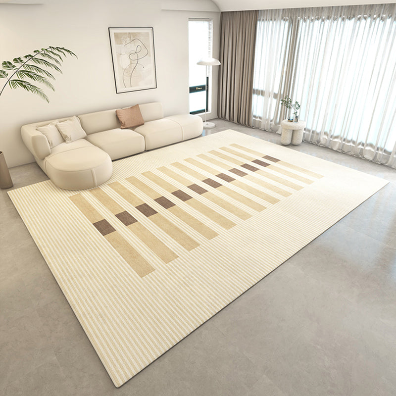 Contemporary Area Rug Contrast Striped Rectangle Indoor Rug Adults Stain Resistant Carpet