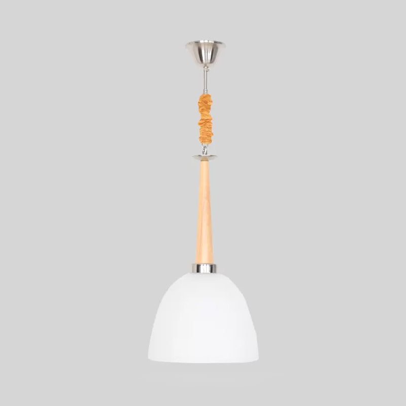 Plafon de plafond simple à 1 tête dôme pendant suspendu avec une teinte en verre prismatique blanche, 11,5 "/ 14" de largeur