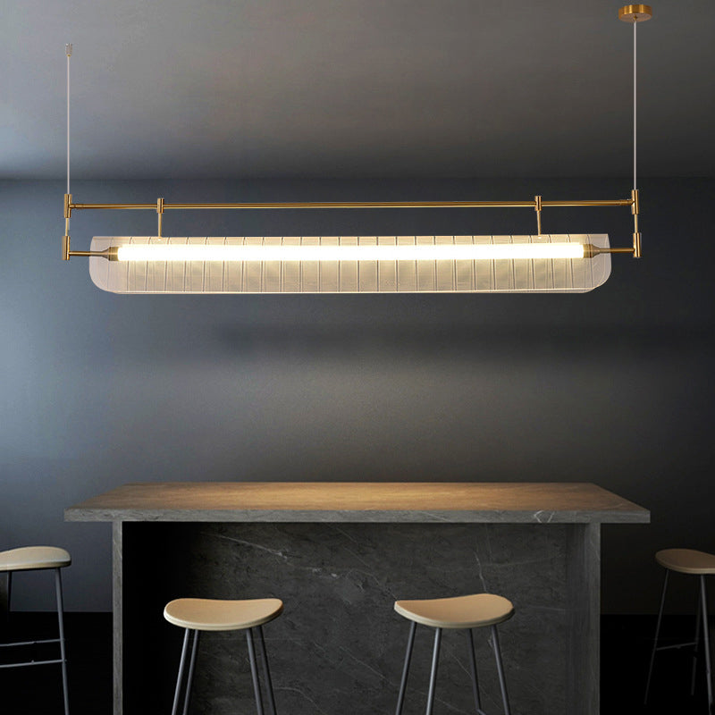 Acrylic Shade Ceiling Pendant Light Modern Linear Shape Island Lighting Ideas for Kitchen