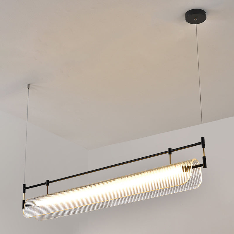 Acrylic Shade Ceiling Pendant Light Modern Linear Shape Island Lighting Ideas for Kitchen