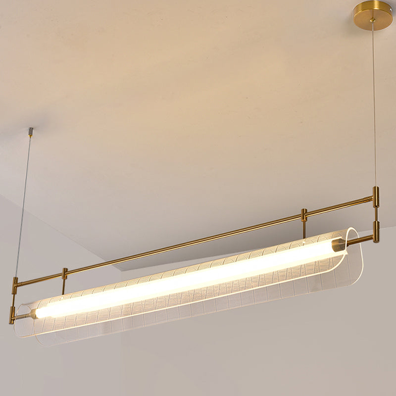 Acrylic Shade Ceiling Pendant Light Modern Linear Shape Island Lighting Ideas for Kitchen