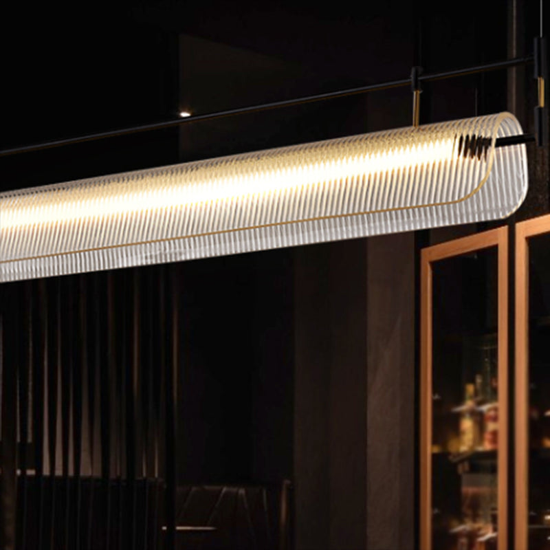 Acrylic Shade Ceiling Pendant Light Modern Linear Shape Island Lighting Ideas for Kitchen