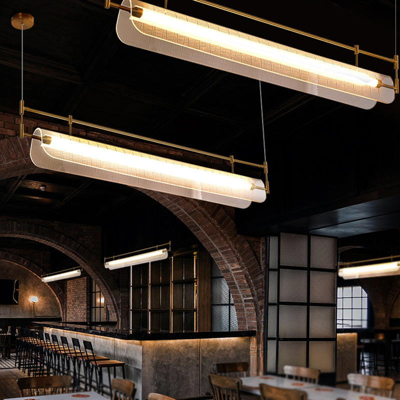 Acrylic Shade Ceiling Pendant Light Modern Linear Shape Island Lighting Ideas for Kitchen