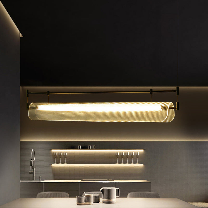 Acrylic Shade Ceiling Pendant Light Modern Linear Shape Island Lighting Ideas for Kitchen