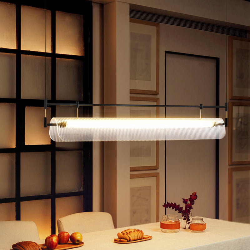 Acrylic Shade Ceiling Pendant Light Modern Linear Shape Island Lighting Ideas for Kitchen