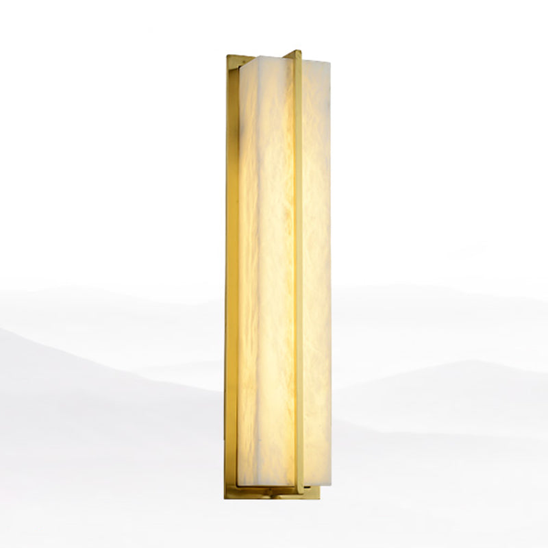 Modern Wall Lamp Square Shape Wall Mount Lamp with Stone Shade for Bedroom