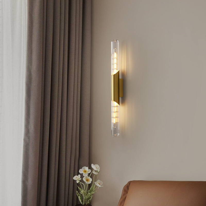 Glass Cylinder Shape Wall Lighting Modern Style Wall Light Sconce