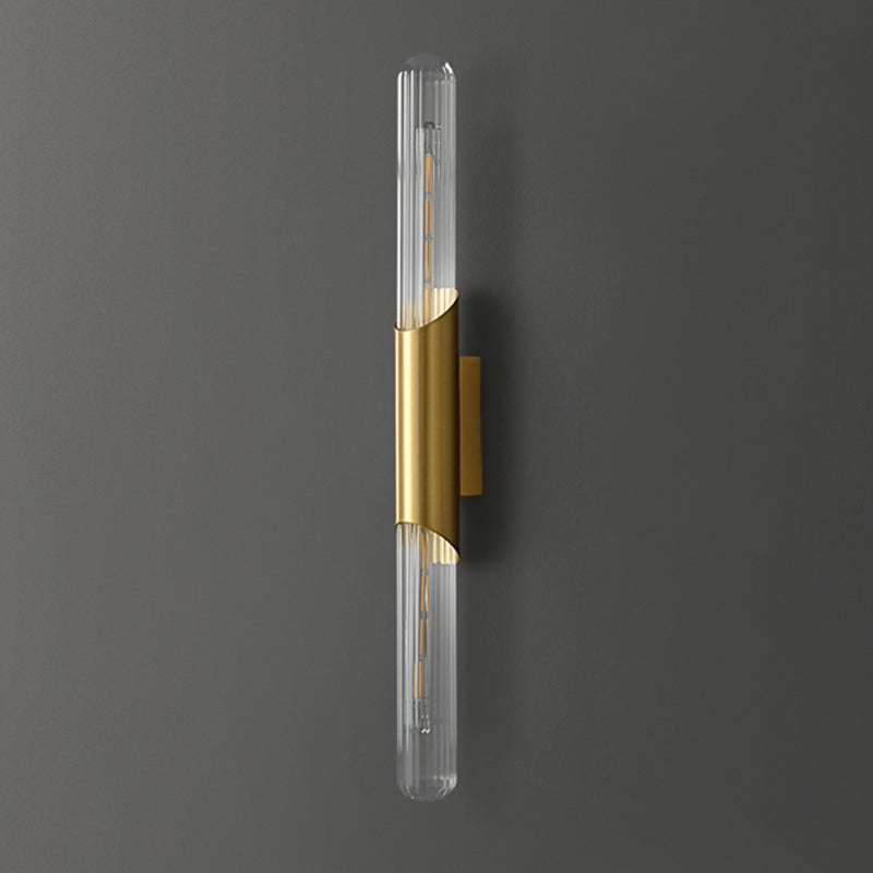 Glass Cylinder Shape Wall Lighting Modern Style Wall Light Sconce