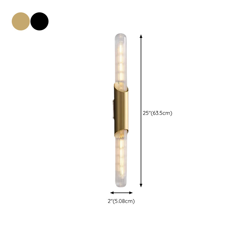Glass Cylinder Shape Wall Lighting Modern Style Wall Light Sconce