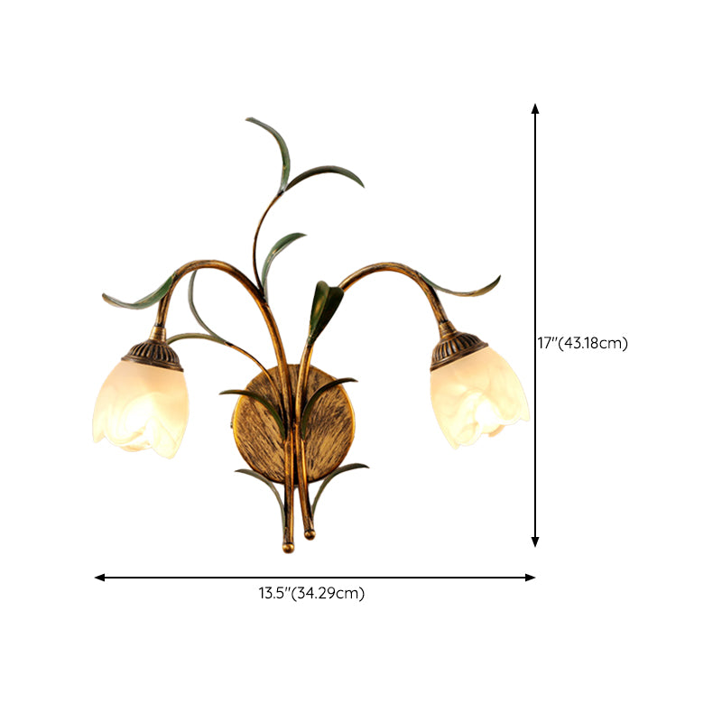 Flower Shape Wall Lamp Modern Wall Mount Lamp with Glass Shade for Bedroom