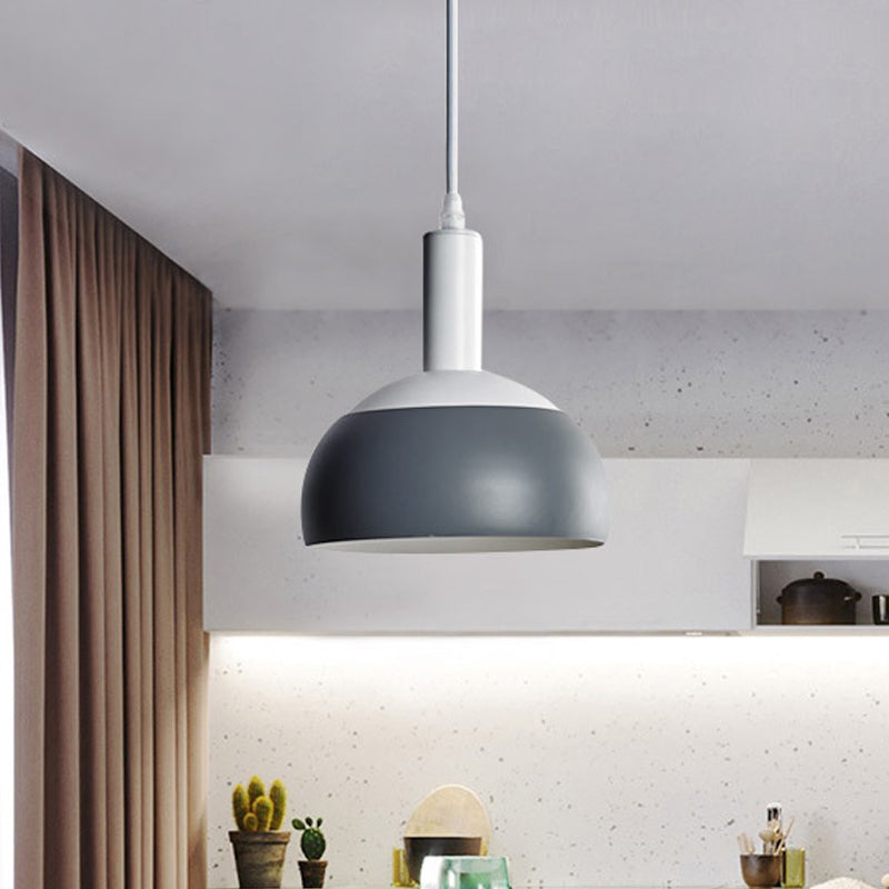 Kit de lumière suspendu nordique moderne fer 1 tête de salon suspension rotatif suspension en gris