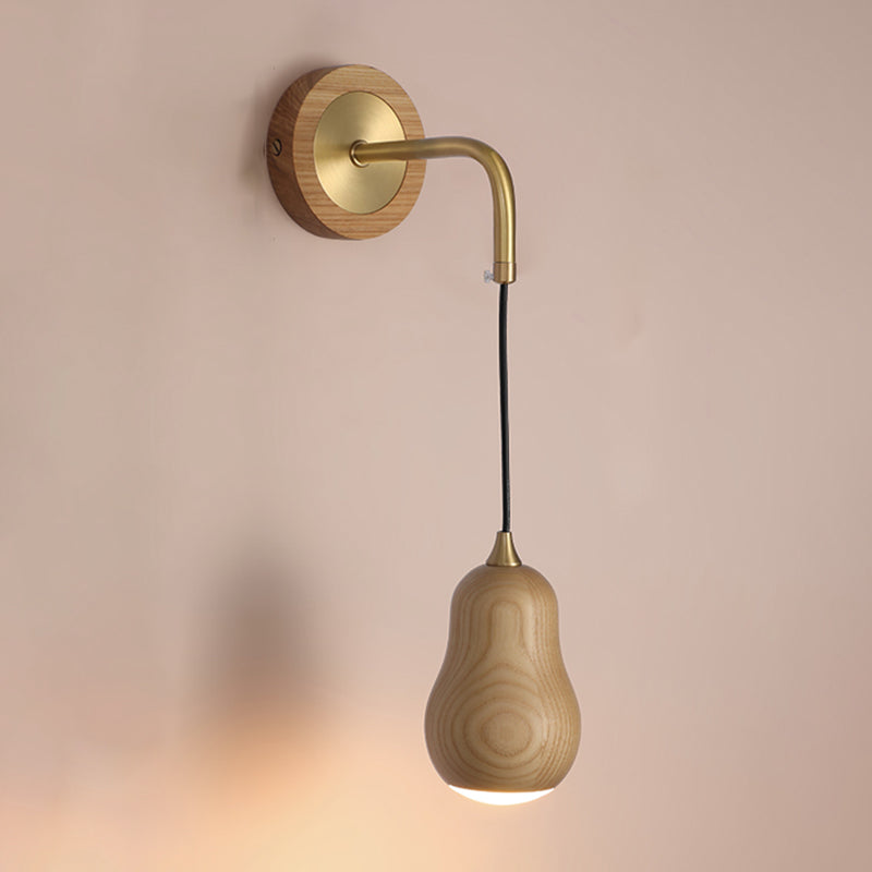 Modernism Wooden Wall Mounted Sconce 1-Light Wall Light for Foyer