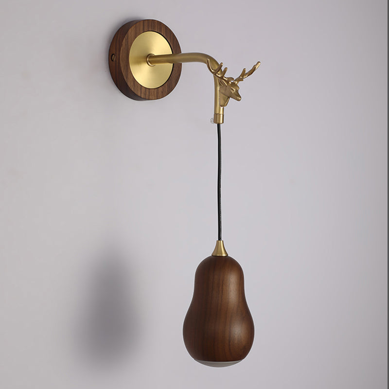 Modernism Wooden Wall Mounted Sconce 1-Light Wall Light for Foyer