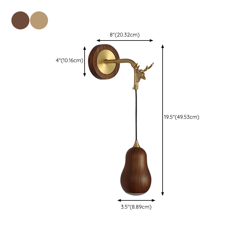 Modernism Wooden Wall Mounted Sconce 1-Light Wall Light for Foyer