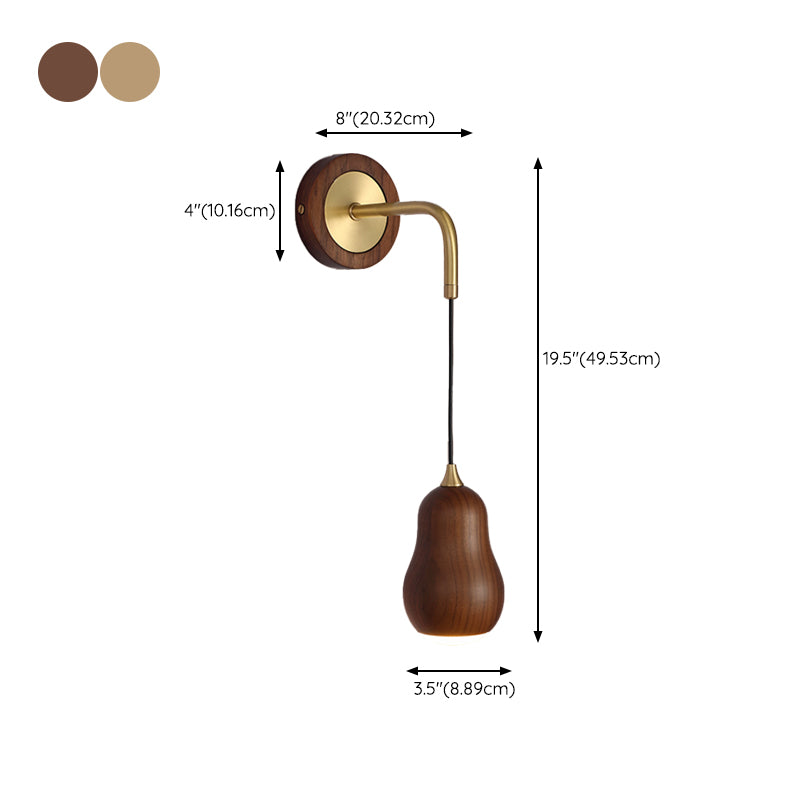 Modernism Wooden Wall Mounted Sconce 1-Light Wall Light for Foyer