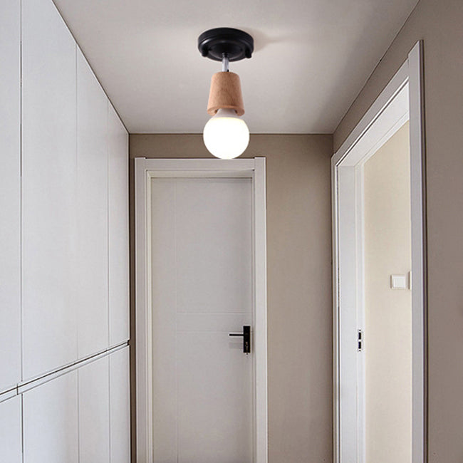 Modern Simple Wall Lamp Wooden Wall Vanity Lights for Powder Room Washroom