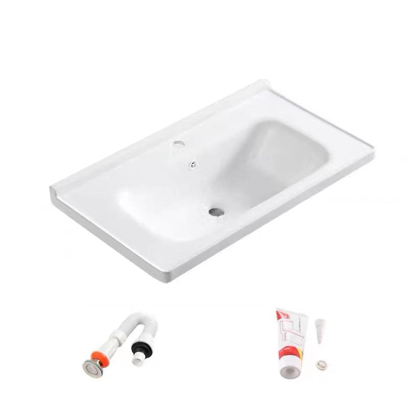 Modern Drop-in Bathroom Sink Porcelain with Overflow Basin Sink(Not Included Faucet)
