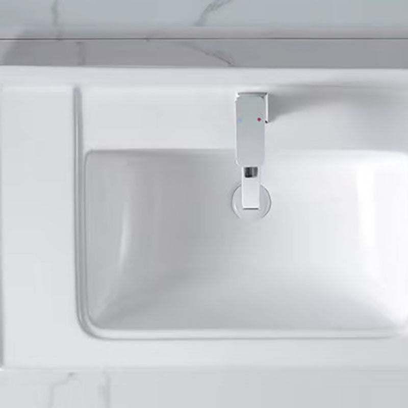 Modern Drop-in Bathroom Sink Porcelain with Overflow Basin Sink(Not Included Faucet)