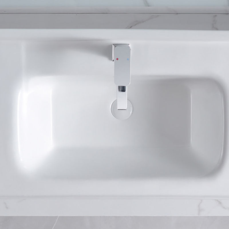 Modern Drop-in Bathroom Sink Porcelain with Overflow Basin Sink(Not Included Faucet)