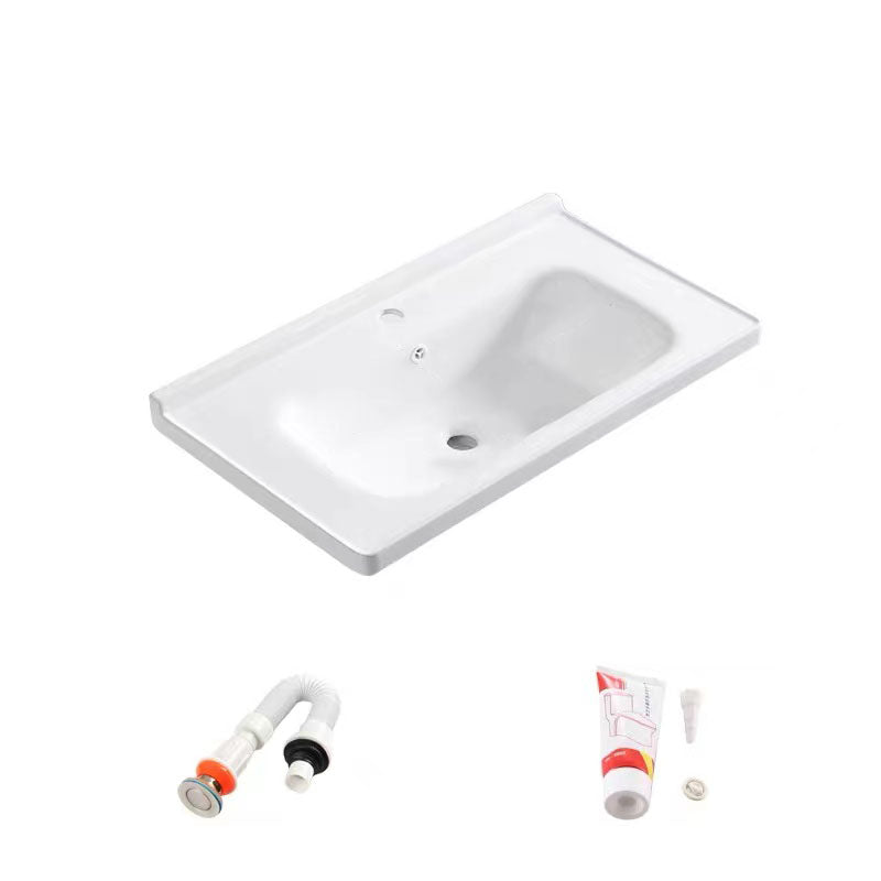 Modern Drop-in Bathroom Sink Porcelain with Overflow Basin Sink(Not Included Faucet)