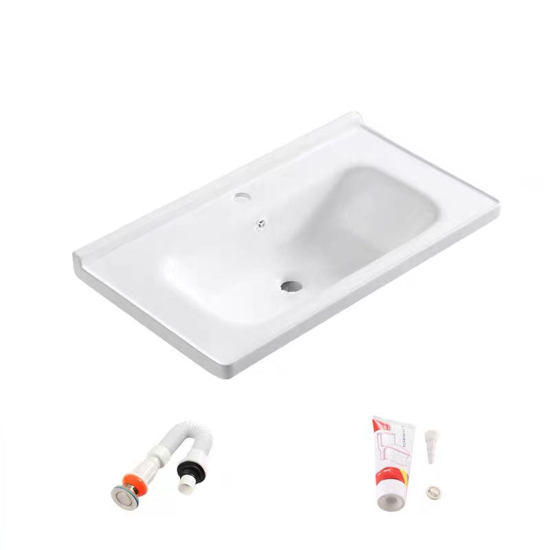 Modern Drop-in Bathroom Sink Porcelain with Overflow Basin Sink(Not Included Faucet)