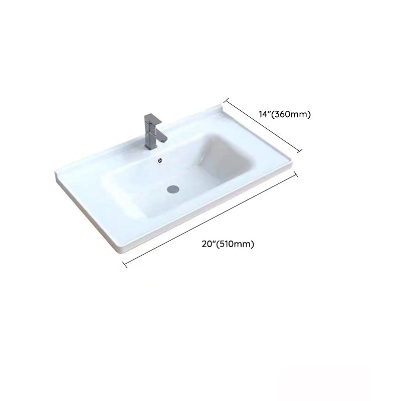 Modern Drop-in Bathroom Sink Porcelain with Overflow Basin Sink(Not Included Faucet)