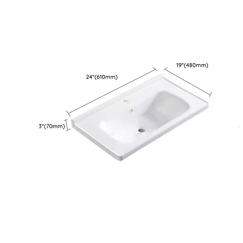 Modern Drop-in Bathroom Sink Porcelain with Overflow Basin Sink(Not Included Faucet)