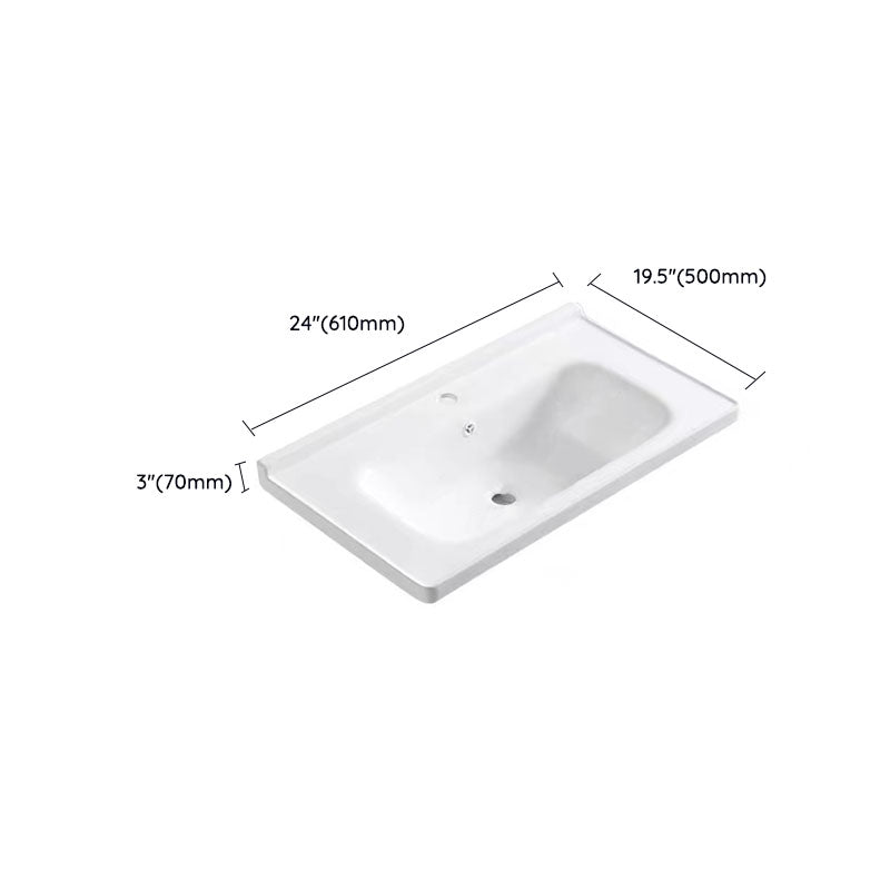 Modern Drop-in Bathroom Sink Porcelain with Overflow Basin Sink(Not Included Faucet)
