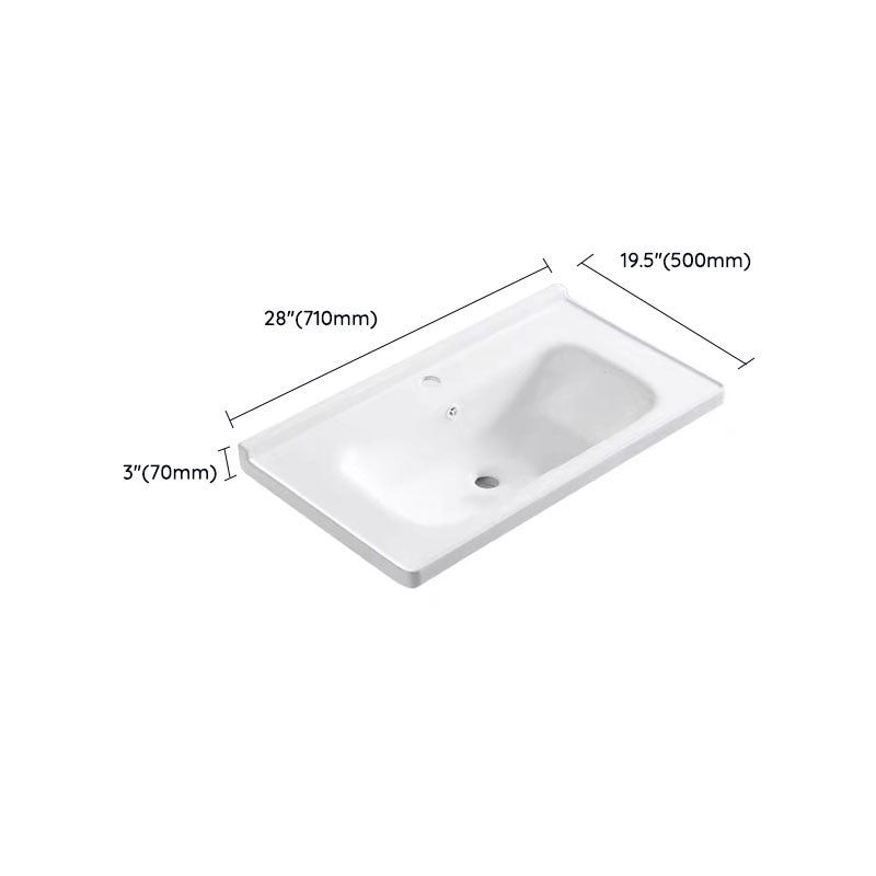 Modern Drop-in Bathroom Sink Porcelain with Overflow Basin Sink(Not Included Faucet)
