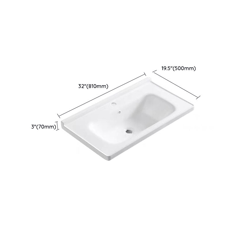 Modern Drop-in Bathroom Sink Porcelain with Overflow Basin Sink(Not Included Faucet)