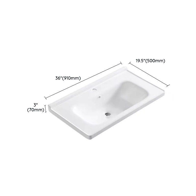 Modern Drop-in Bathroom Sink Porcelain with Overflow Basin Sink(Not Included Faucet)