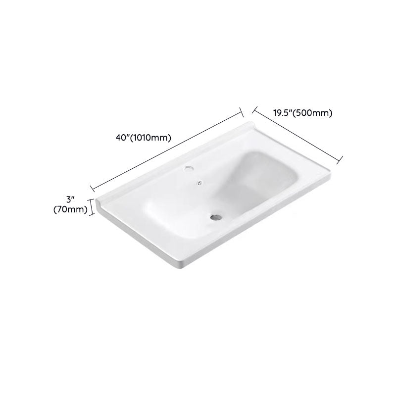 Modern Drop-in Bathroom Sink Porcelain with Overflow Basin Sink(Not Included Faucet)