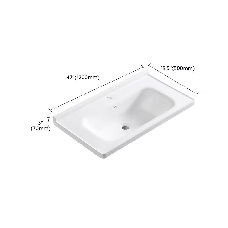 Modern Drop-in Bathroom Sink Porcelain with Overflow Basin Sink(Not Included Faucet)