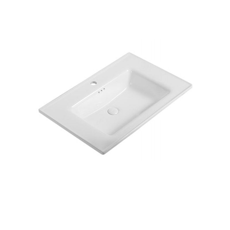 Modern Drop-in Bathroom Sink Porcelain Left Basin Bathroom Sink(Not Included Faucet)