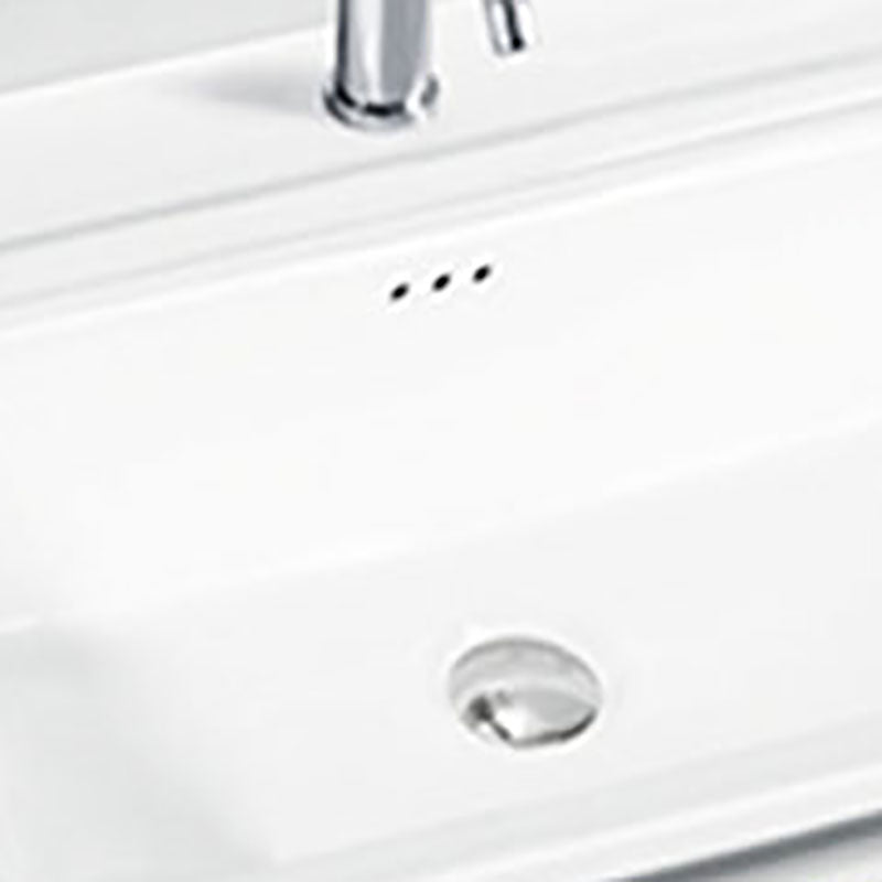 Modern Drop-in Bathroom Sink Porcelain Left Basin Bathroom Sink(Not Included Faucet)