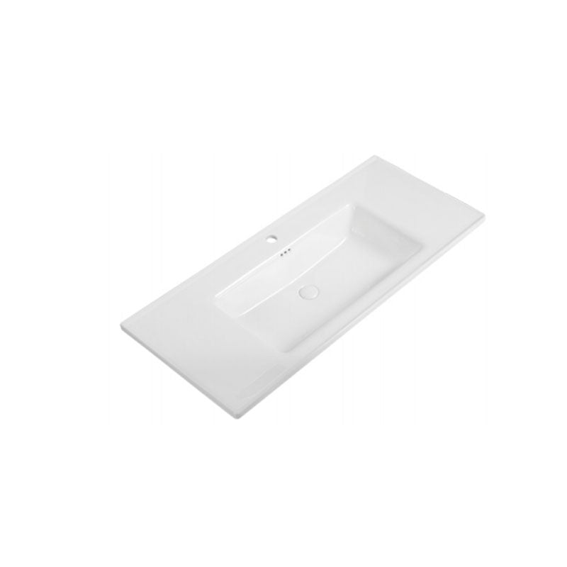 Modern Drop-in Bathroom Sink Porcelain Left Basin Bathroom Sink(Not Included Faucet)