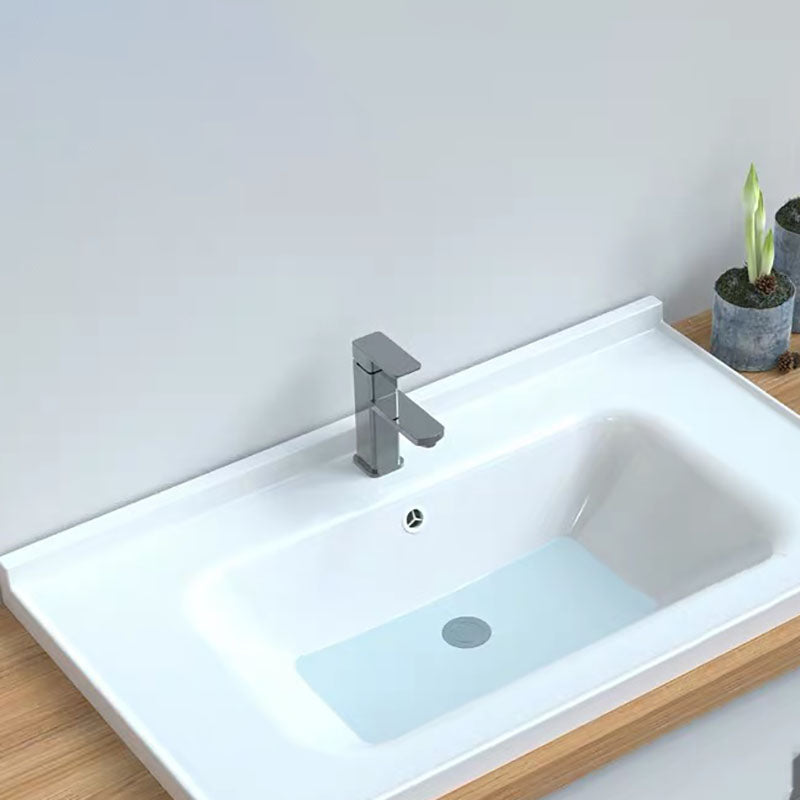 Modern Basin Sink Porcelain with Overflow Drop-in Bathroom Sink(Not Included Faucet)