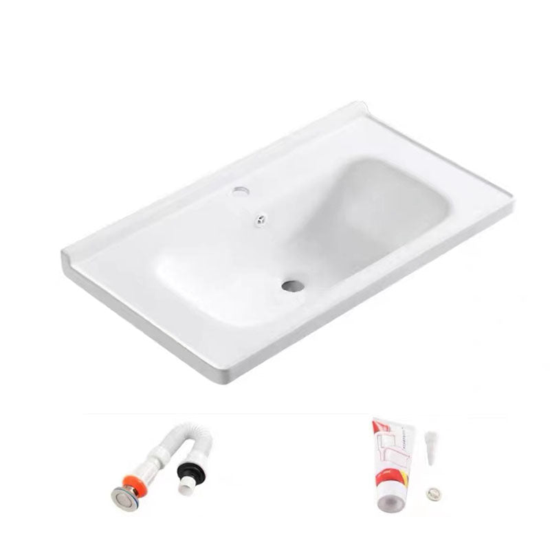 Modern Basin Sink Porcelain with Overflow Drop-in Bathroom Sink(Not Included Faucet)