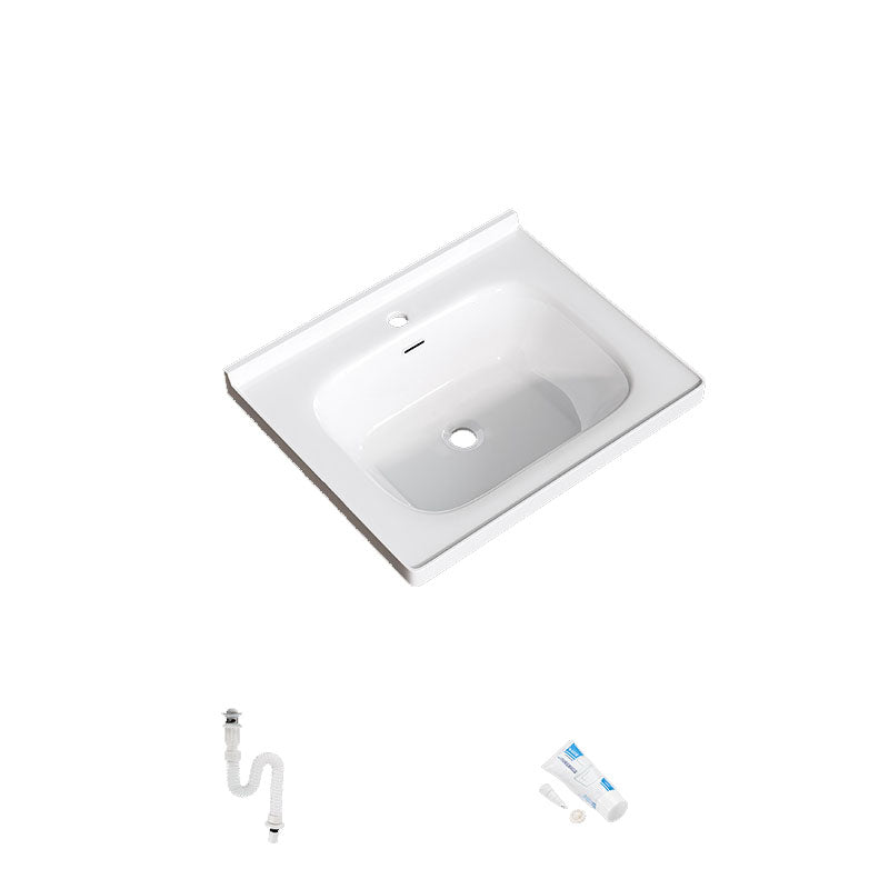 Modern Basin Sink Porcelain with Overflow Drop-in Bathroom Sink(Not Included Faucet)