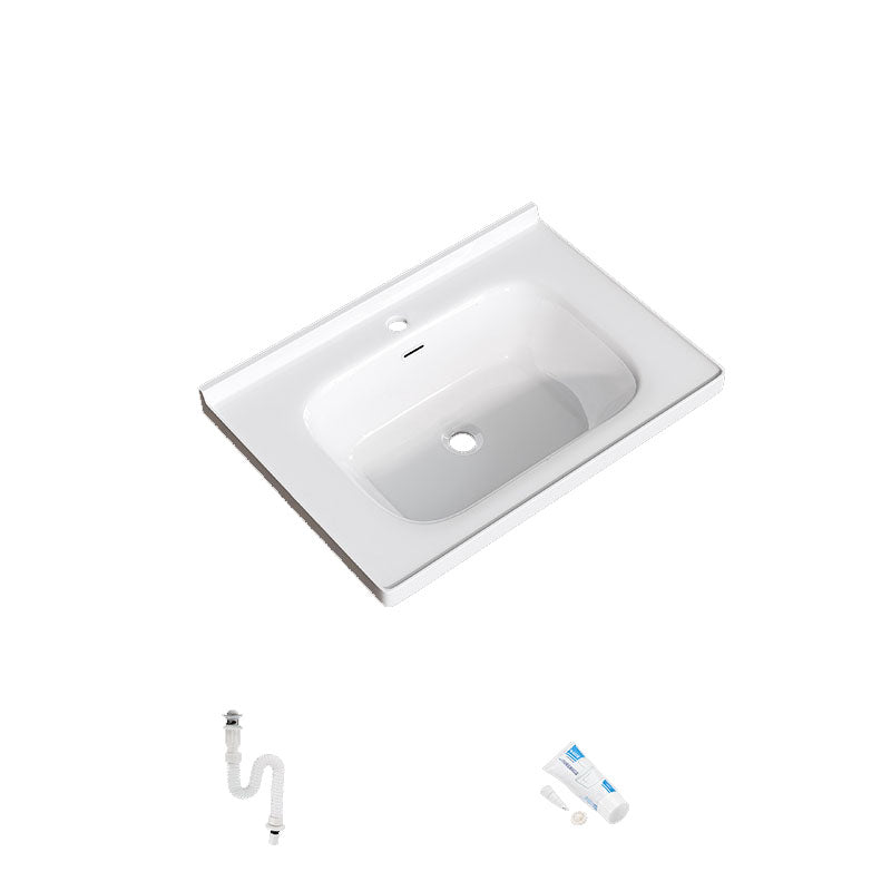 Modern Basin Sink Porcelain with Overflow Drop-in Bathroom Sink(Not Included Faucet)